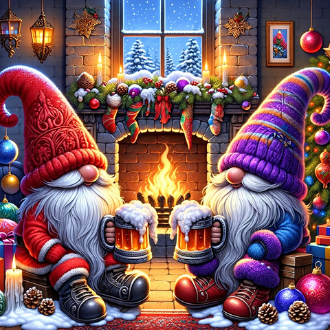 Christmas gnomes · 30 × 30 cm