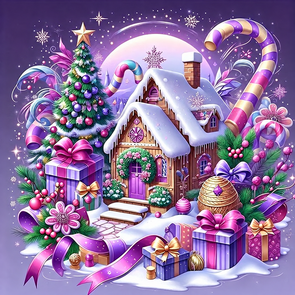 Gingerbread wonderland · 30 × 30 cm diamond painting design