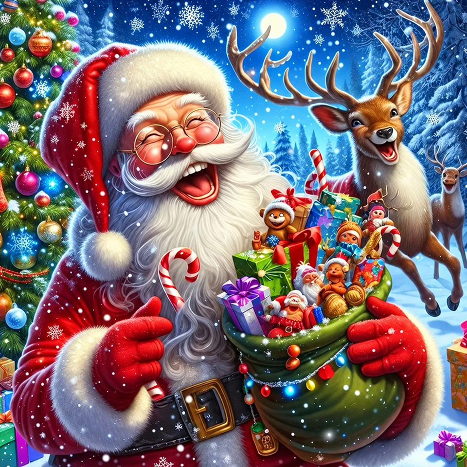 Santa’s gift sack · 30 × 30 cm diamond painting design