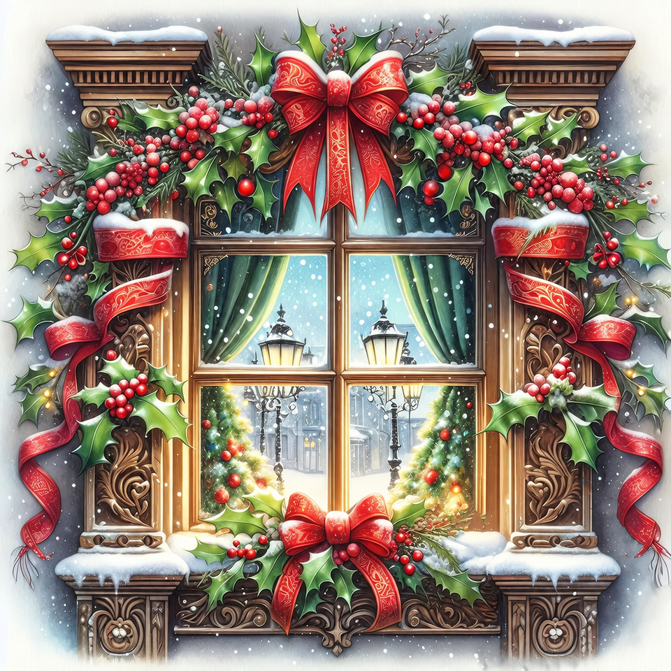 Christmas window · 30 × 30 cm diamond painting design