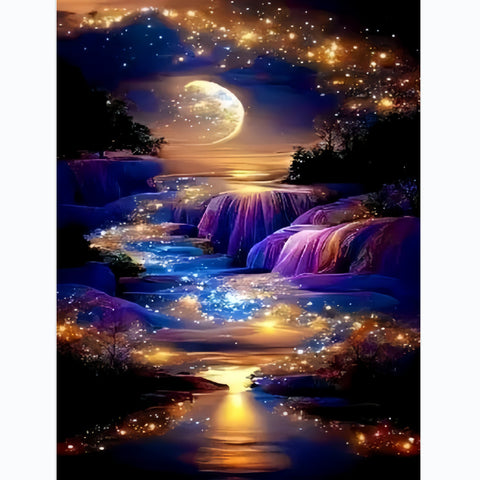 Starlight cascade · 30 × 40 cm
