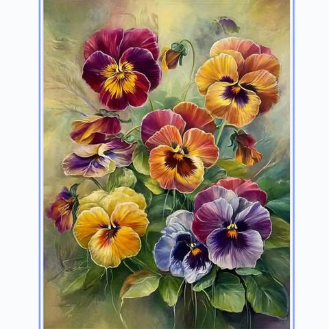 Vintage pansies · 30 × 40 cm