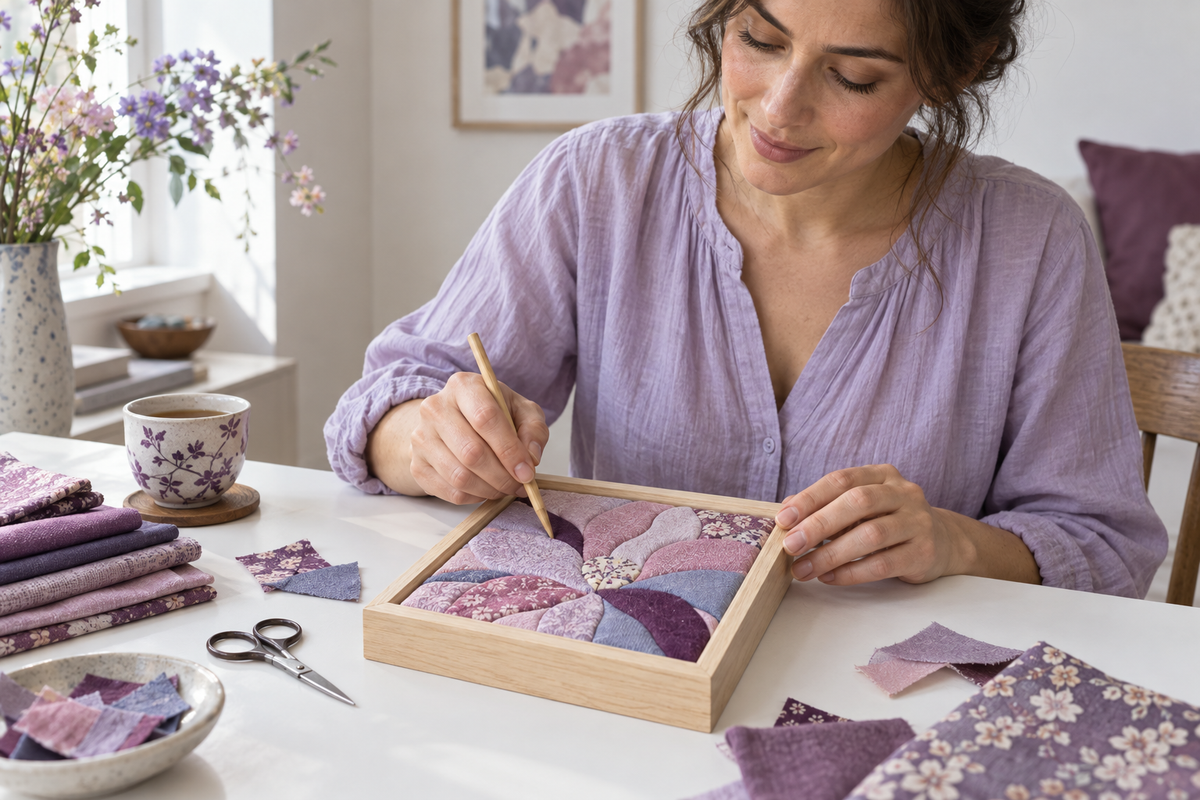 Kinusaiga fabric art making scene