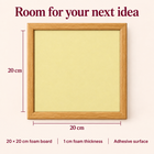 20 × 20 cm adhesive foam board, 1 cm thick, with matching frame