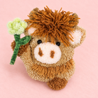 Flower Highland Cow — finished punch needle design