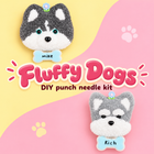 Fluffy Dogs — two punch needle designs; one design per kit