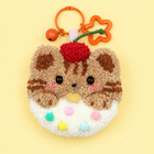 Doughnut Cat — finished punch needle charm example