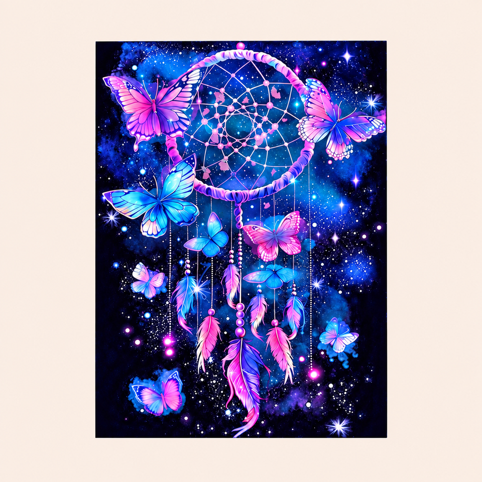 Purple dreamcatcher · 30 × 40 cm diamond painting design