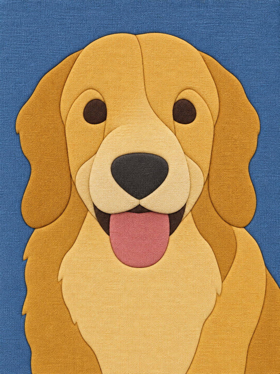 Golden retriever fabric art example
